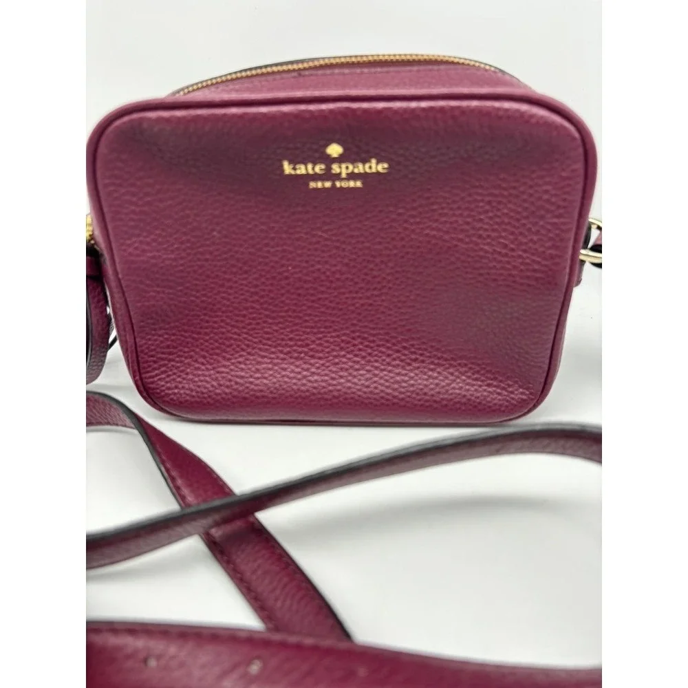 Kate Spade Crossbody Bag Mulberry Street Pyper Purple Pebbled Leather